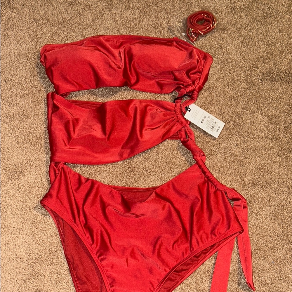 Target Red Cutout Swimsuit